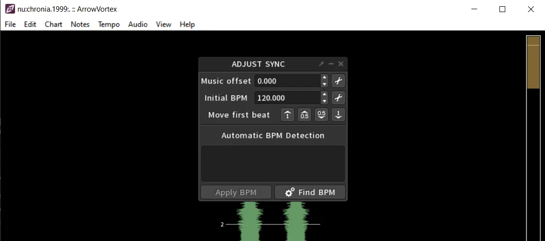 The adjust sync menu in AV